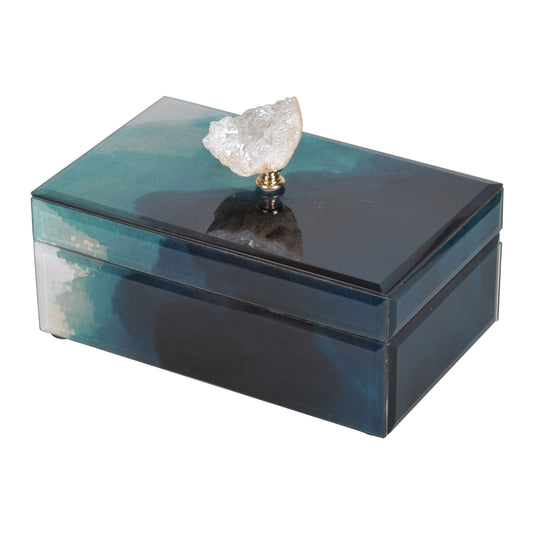 Bethany - Aqua Jewelry Box, Stackable Decorative Storage Boxes & Lids - Colorful