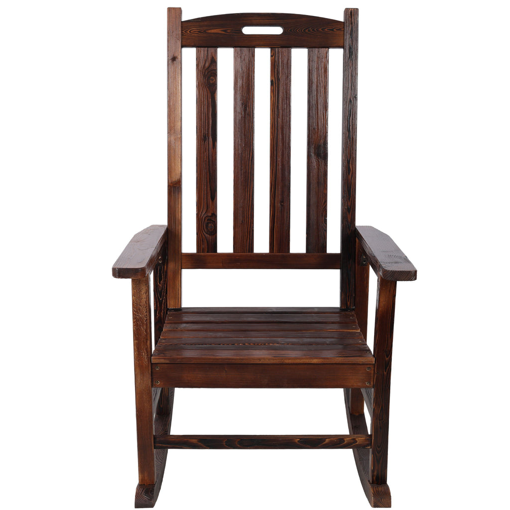Oversized Porch Rocker Chair With Wide Seat And Tall Backrest
