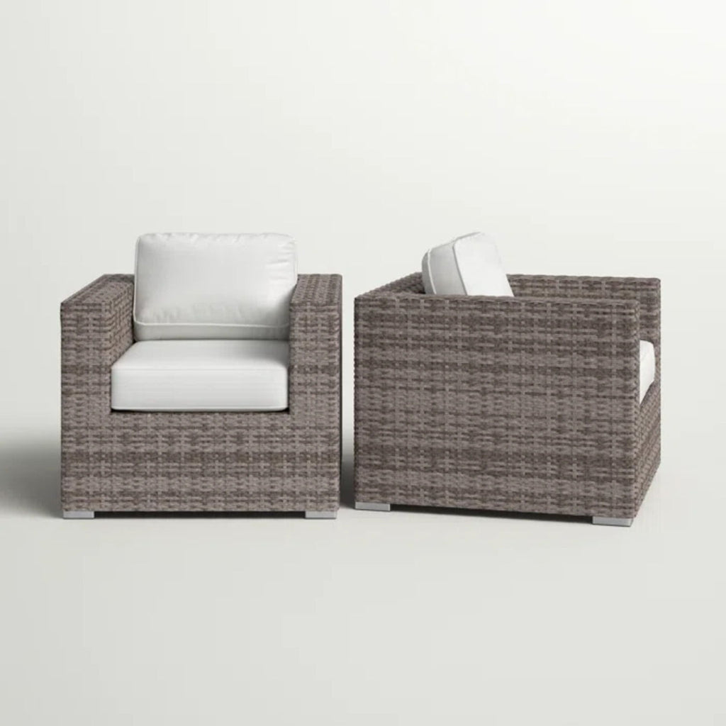 Grade - Club Patio Chair With Sunbrella Cushions (Set of 2) - Gray Mix / White