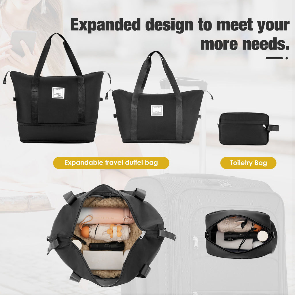 Softside Luggage Expandable Set With Duffel Bag Upright Spinner
