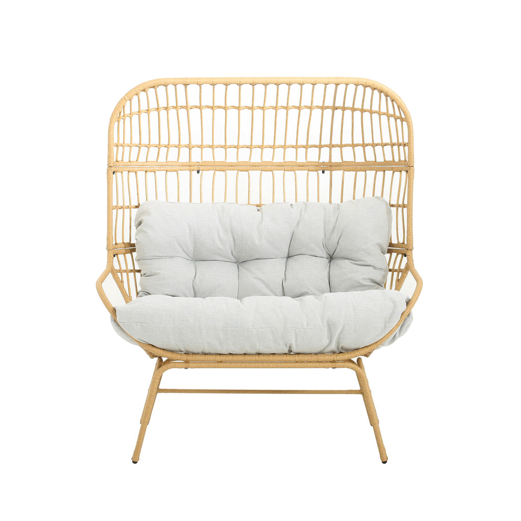 Palos - Outdoor Wicker Loveseat - Light Brown