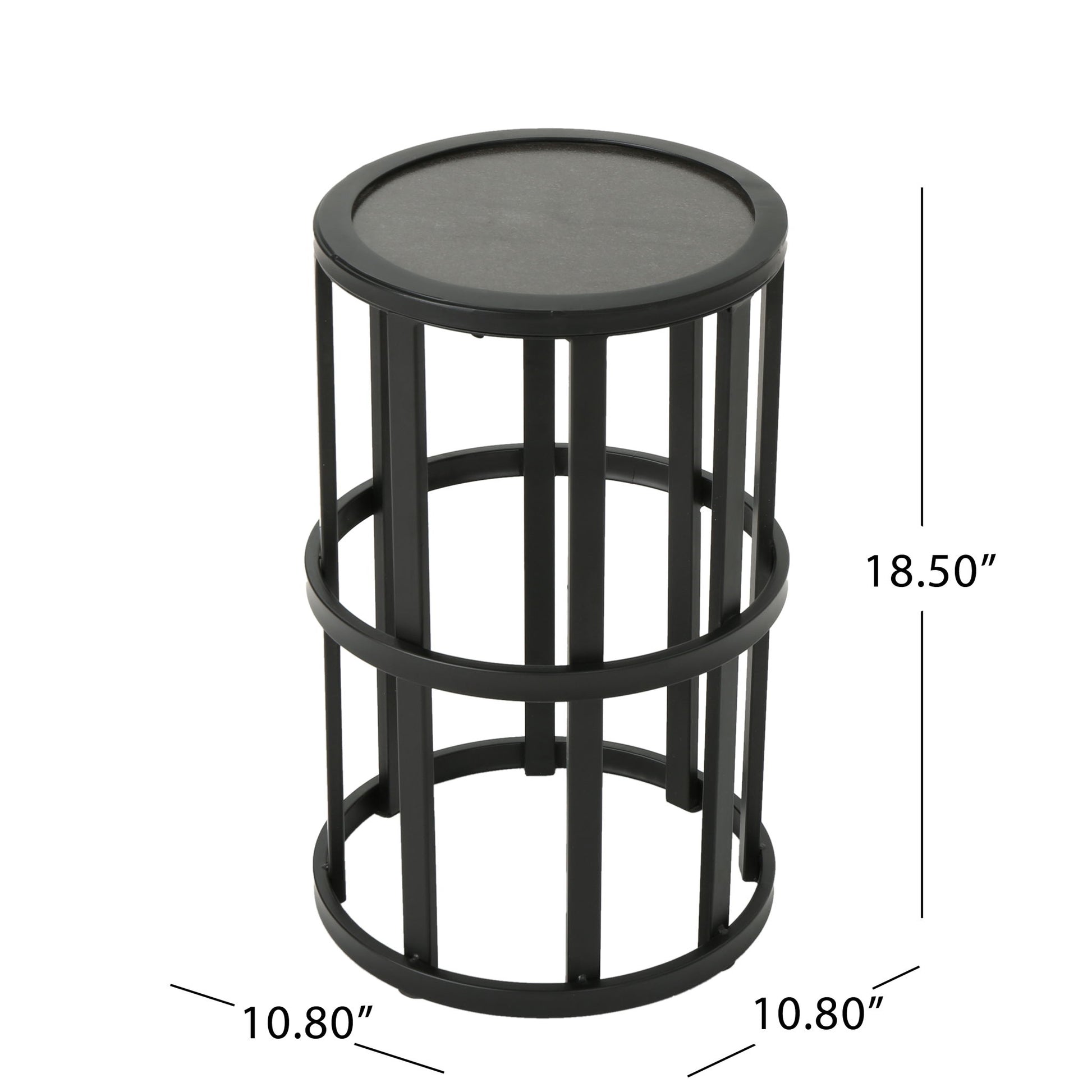 Outdoor Powder Coated Side Table - Gray