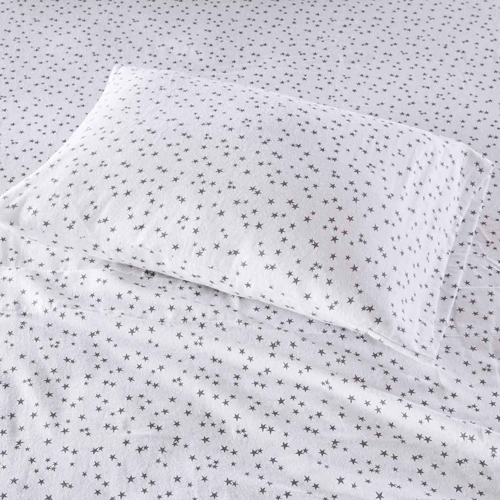 Cozy Soft - Novelty Print Sheet Set - Gray Stars