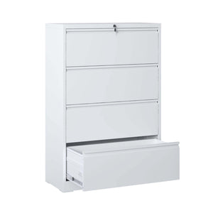 Lateral File Cabinet, Locking Heavy Duty, Anti-Tip Safety Interlock, Vertical Storage For Letter/Legal/A4 Files
