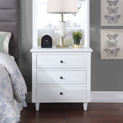 Gewnee - Nightstand With 3 Drawers - White