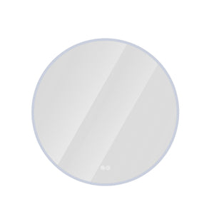 Round LED Bathroom Mirror With Adjustable Lights, Anti Fog & Dimmable For Home Decor - Silver