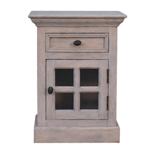 Glazed Bedside Table - Stone White