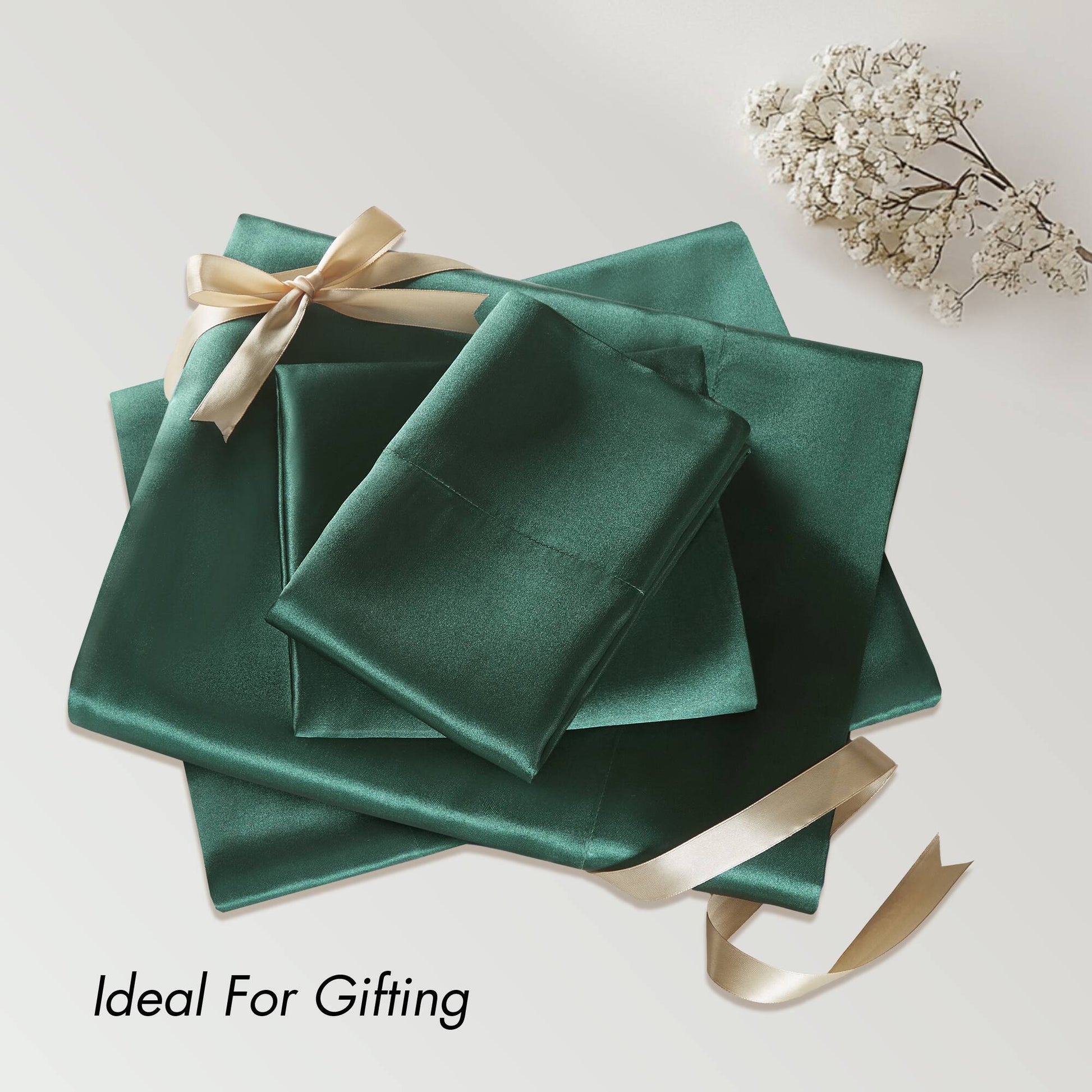 Satin - 6 Piece California King Luxury Sheet Set - Emerald