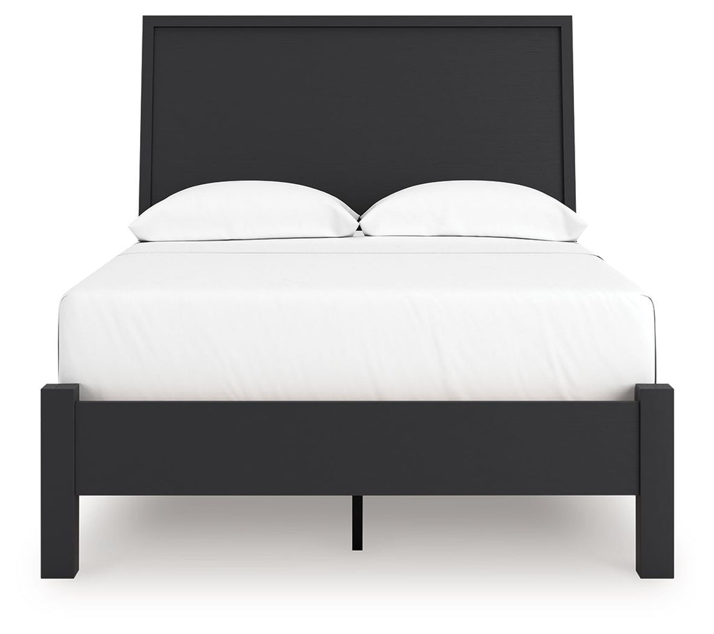 Danziar - Full Panel Bed With Low Footboard - Black