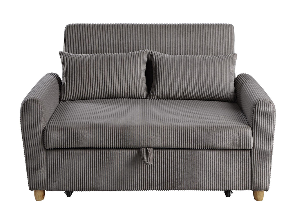 Justine - Convertible Sleeper Loveseat - Brown
