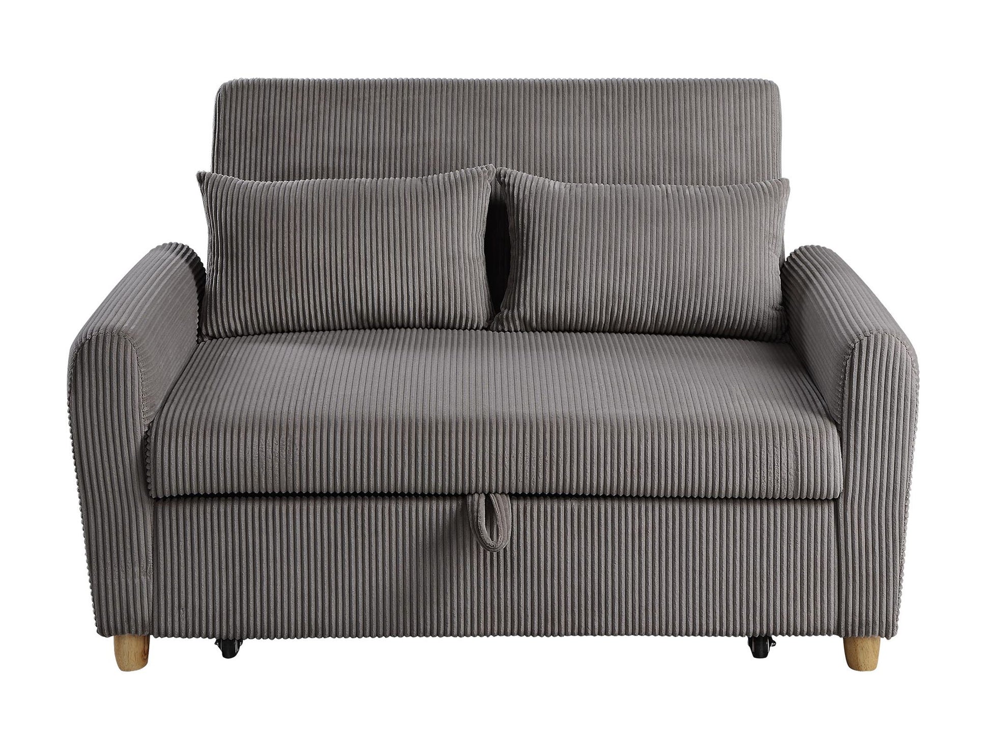 Justine - Convertible Sleeper Loveseat - Brown