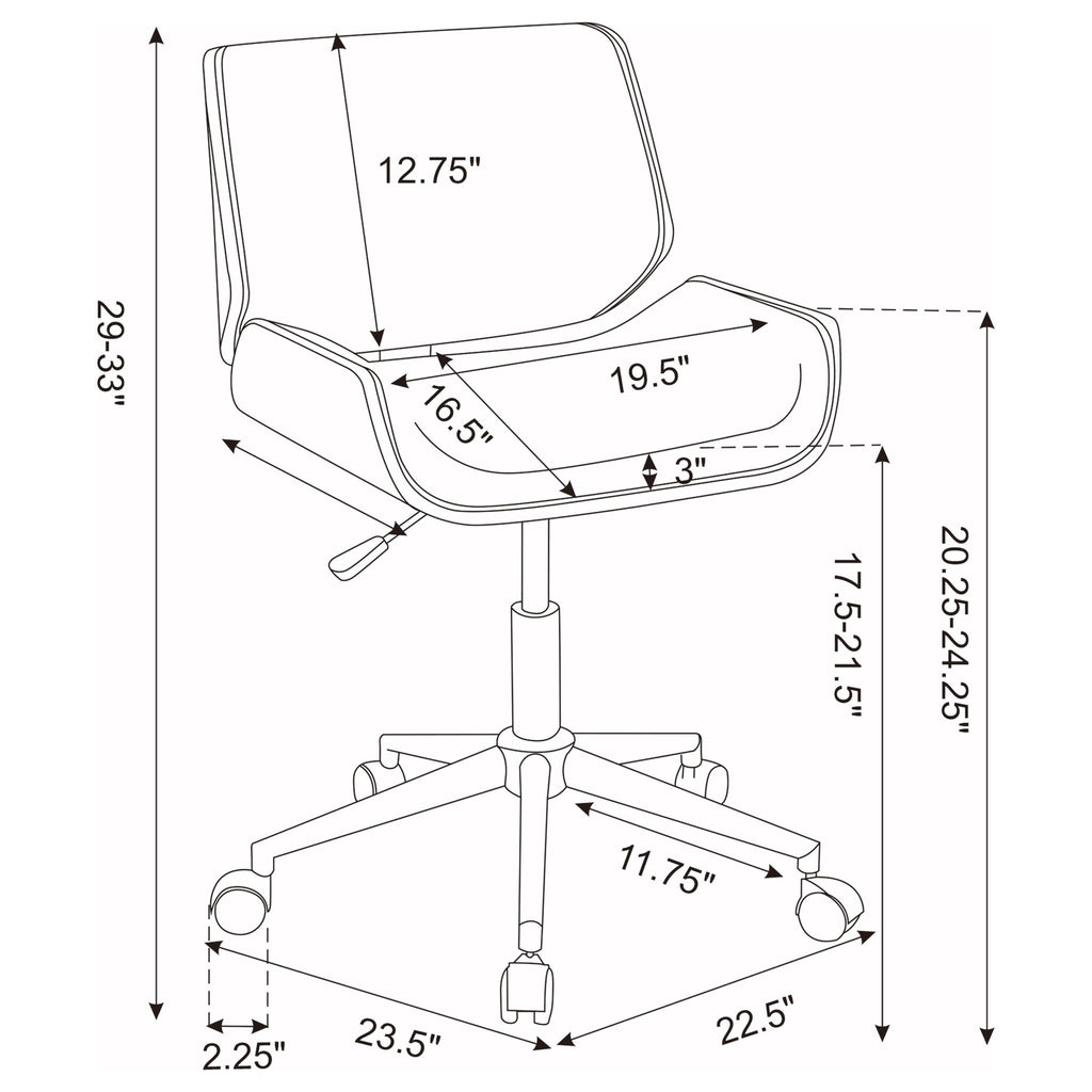 Swivel Office Chair With Adjustable Height - Black
