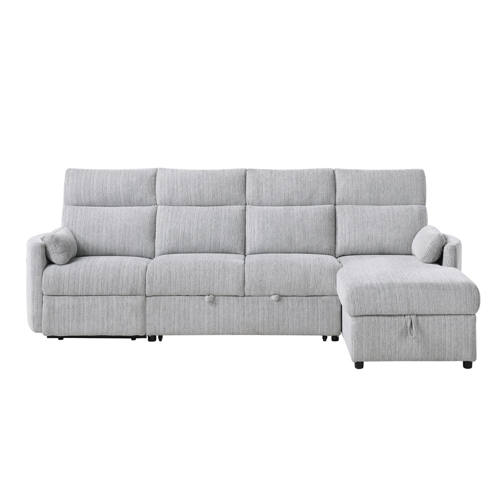 Sleeper Sofa With Storage Chaise - Gray