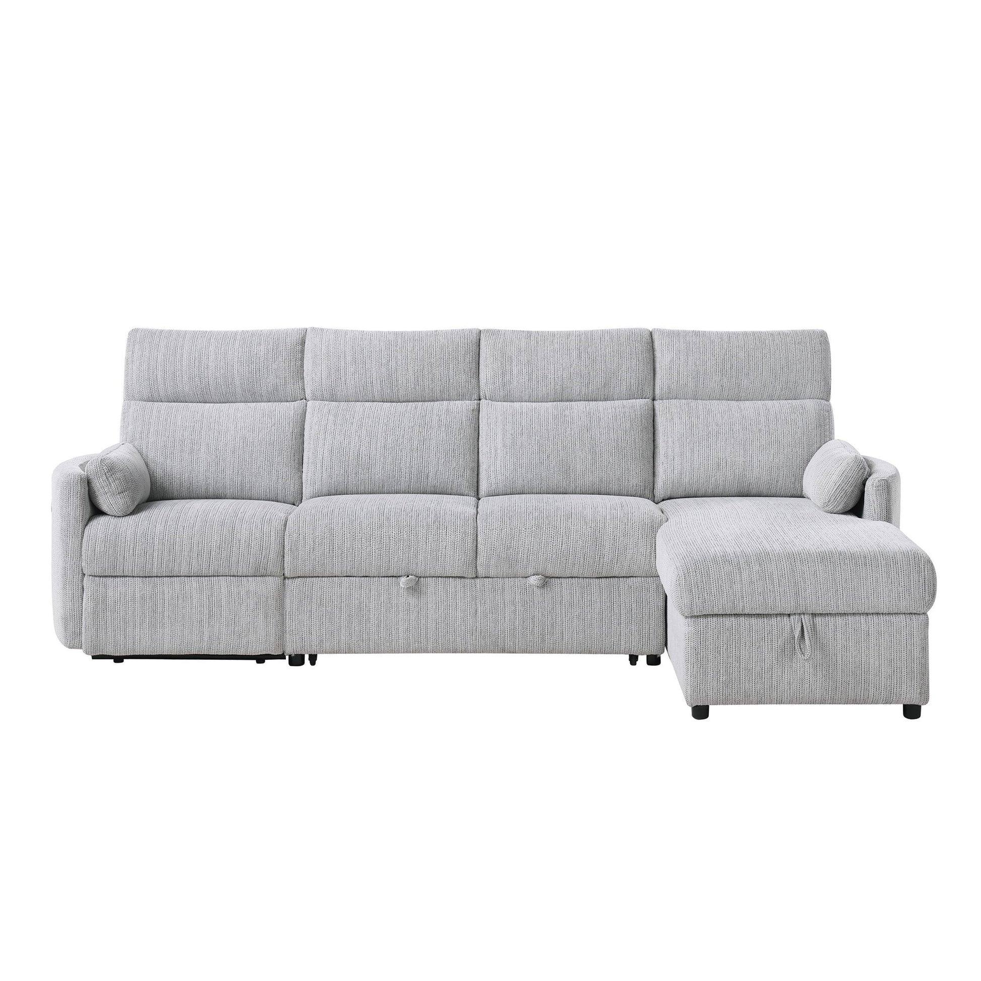 Sleeper Sofa With Storage Chaise - Gray
