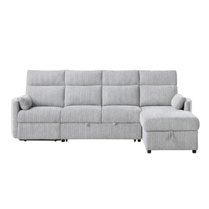 Sleeper Sofa With Storage Chaise - Gray