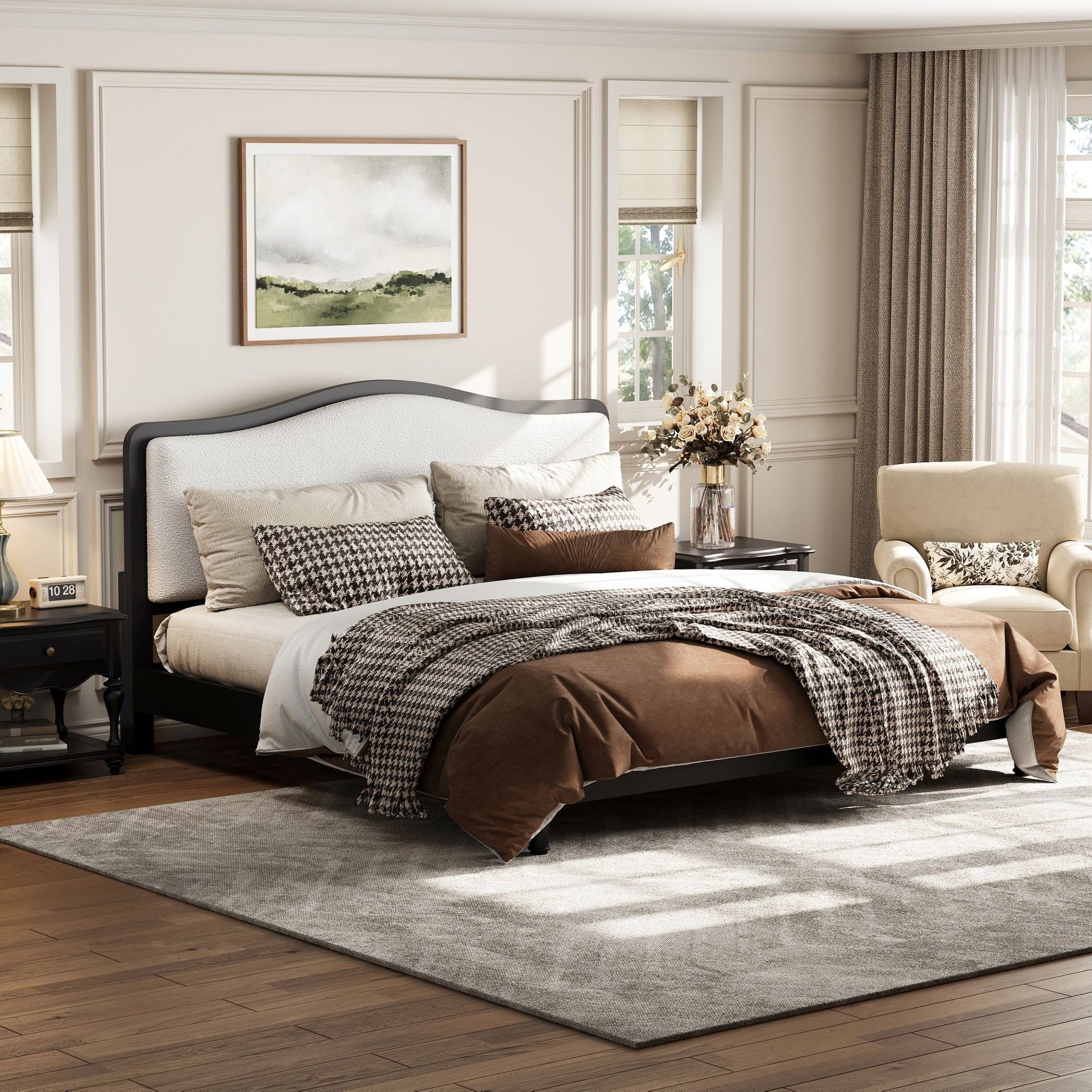 Platform Bed With Upholstered Headboard