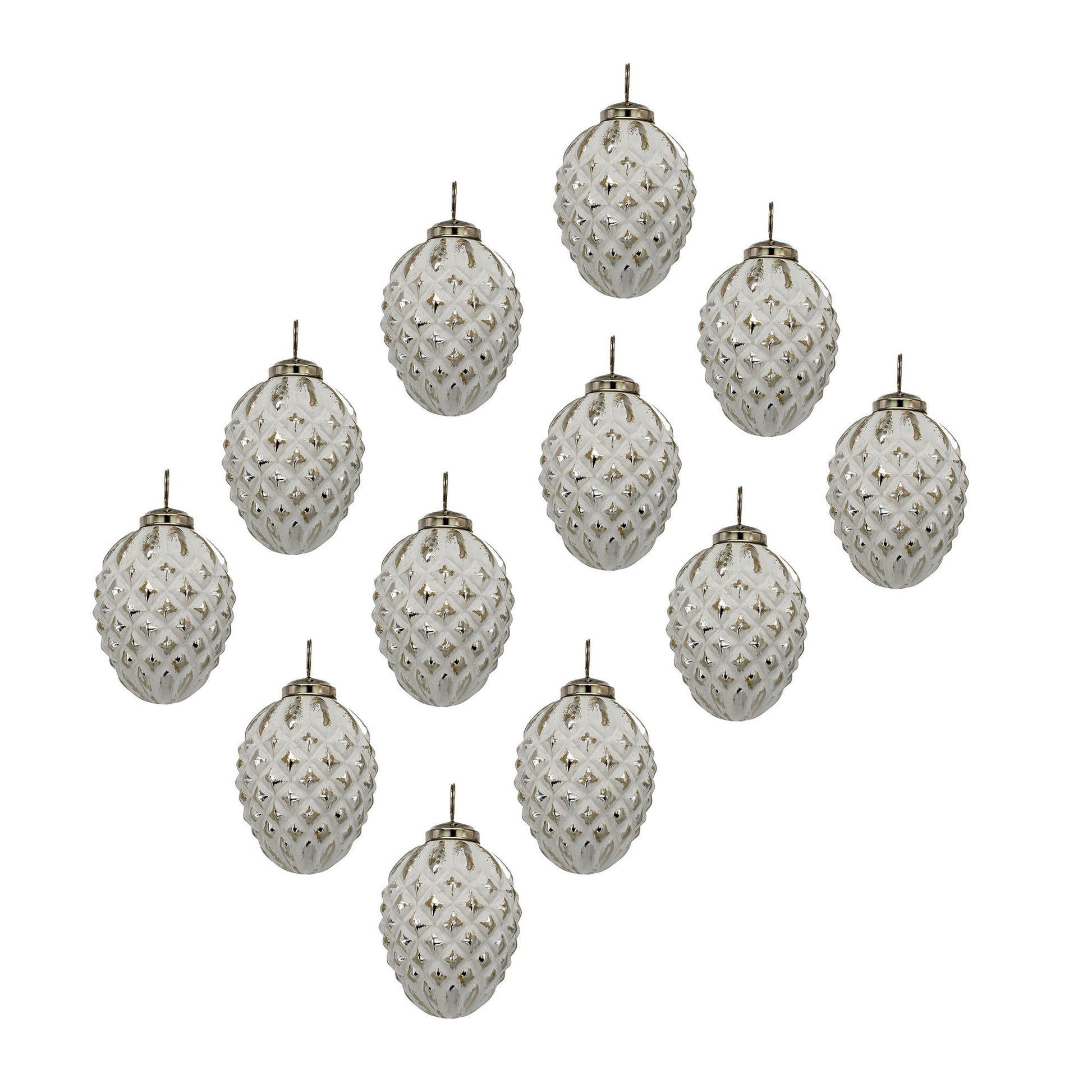 Glass Decorative Hanging Ball Christmas Tree Ornaments (Set of 12)