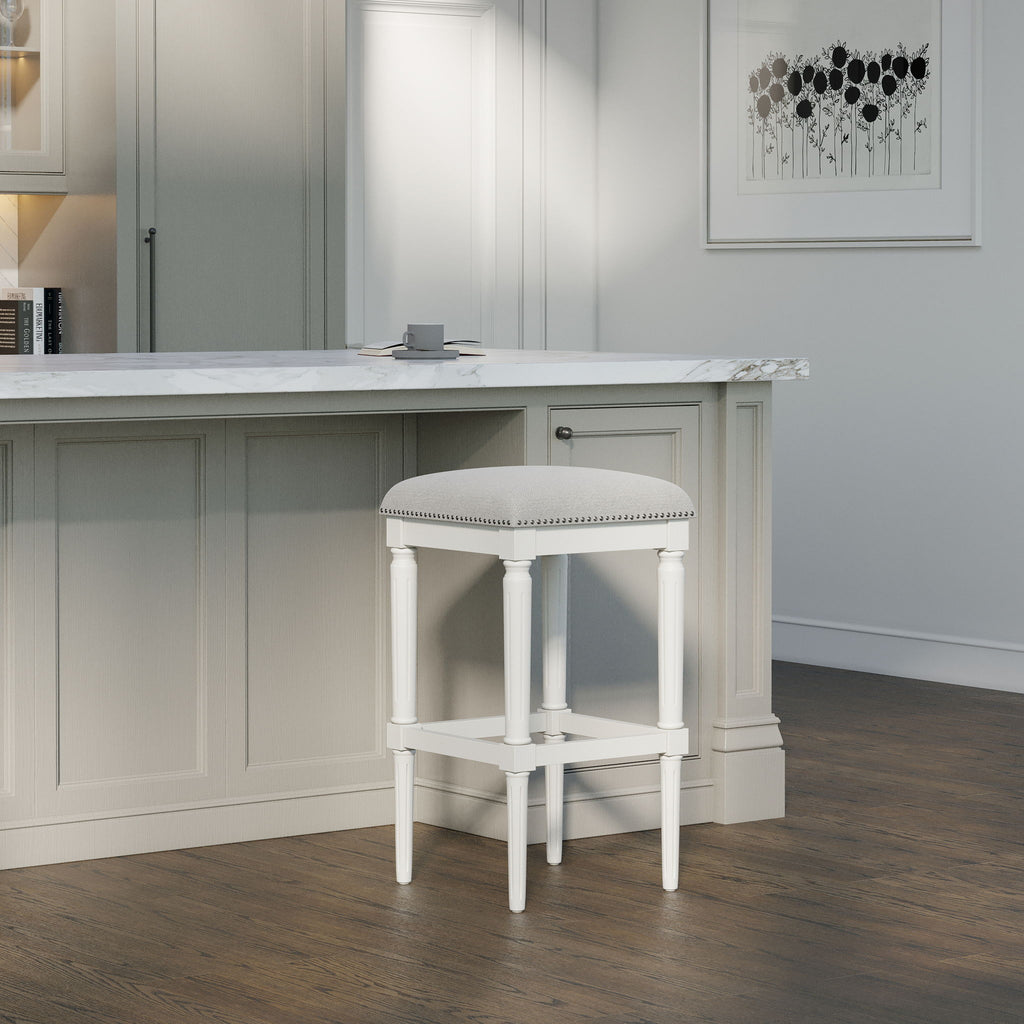 Square Stool With Upholstered Seat
