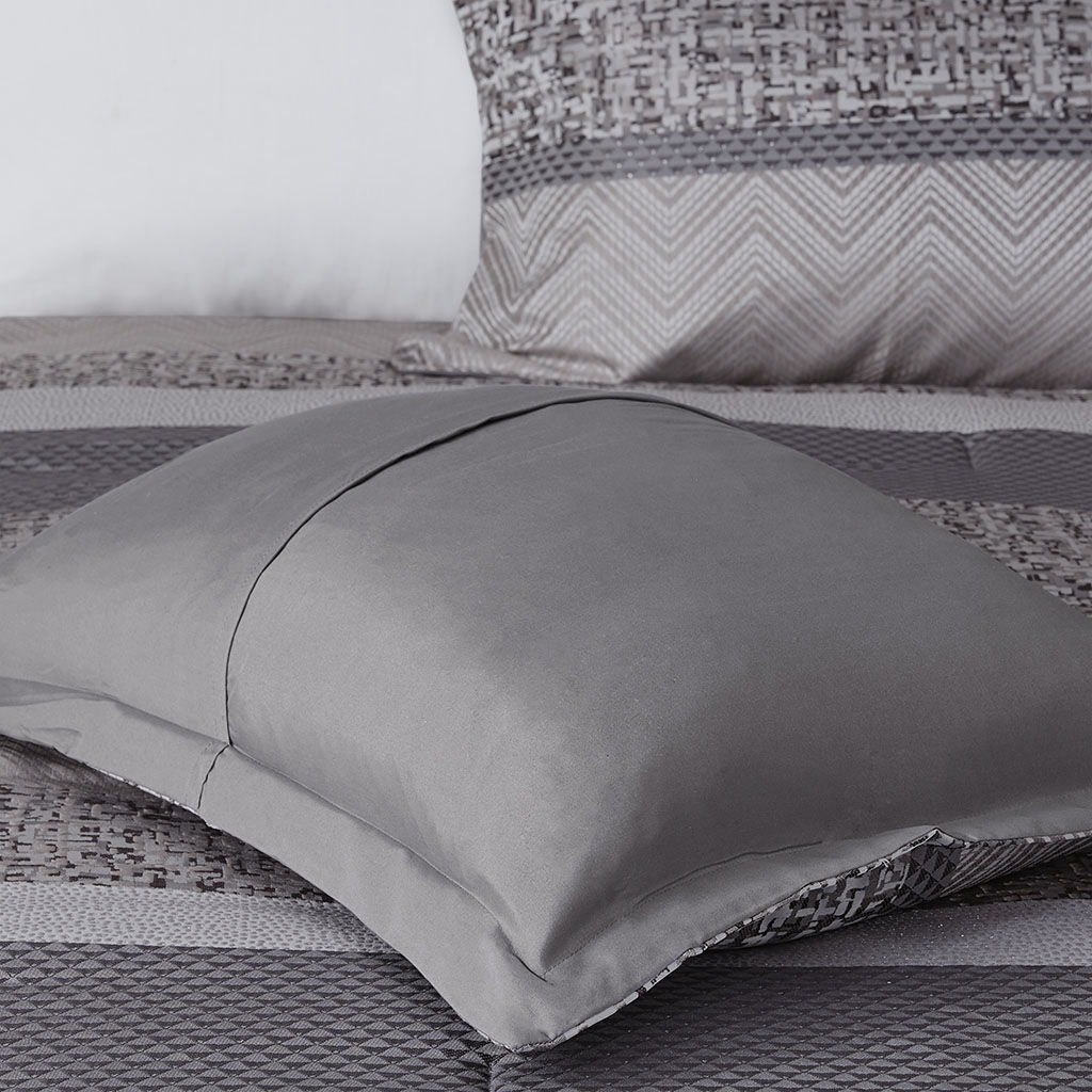 Rhapsody - Queen7 Piece Comforter Set - Gray / Taupe