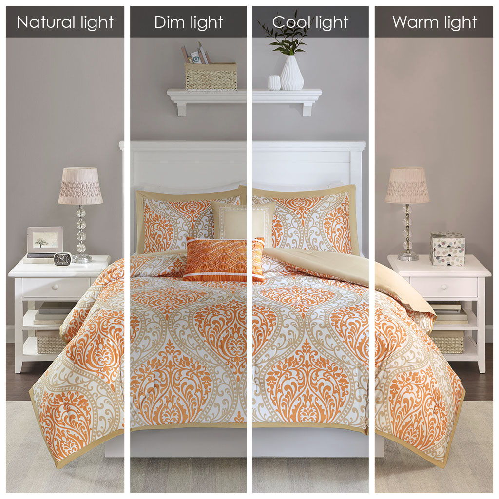 Senna - Twin Comforter Set - Orange