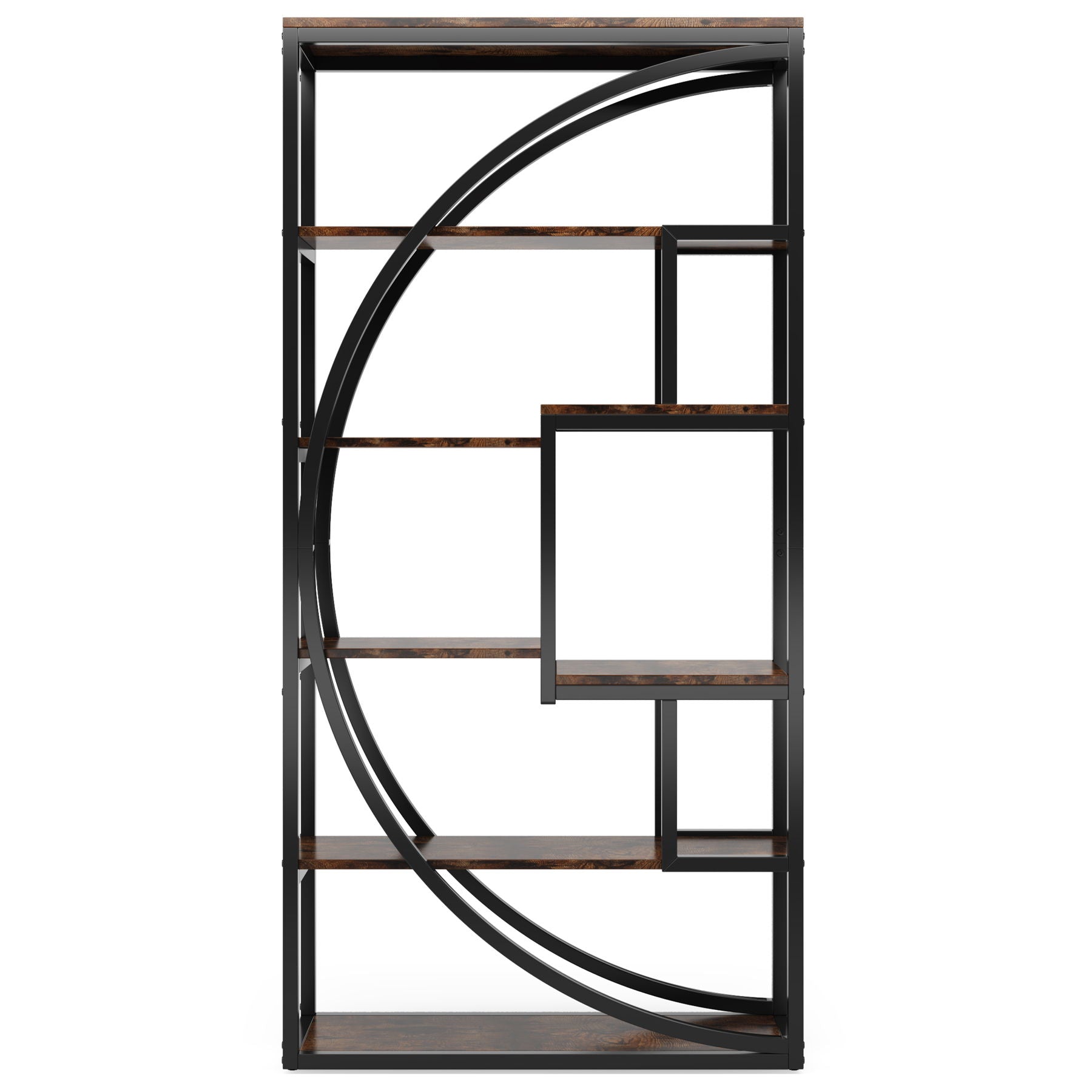 5 Tier Etagere Bookshelf With 8 Open Shelves Organizer For Living Room
