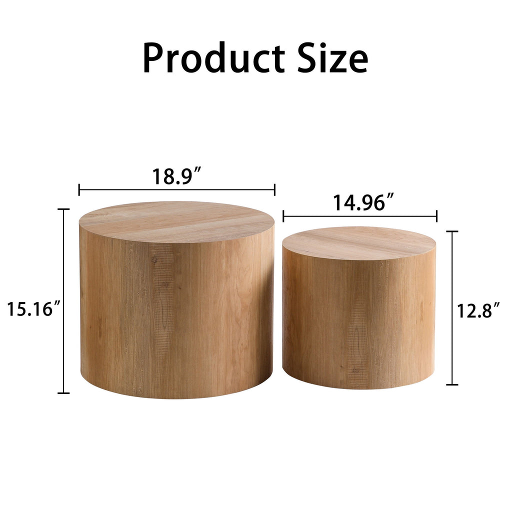 Modern Round Nesting Coffee Table (Set of 2)
