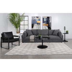 Tomasina - Modular Sofa With Cushions And Padded Arms - Black