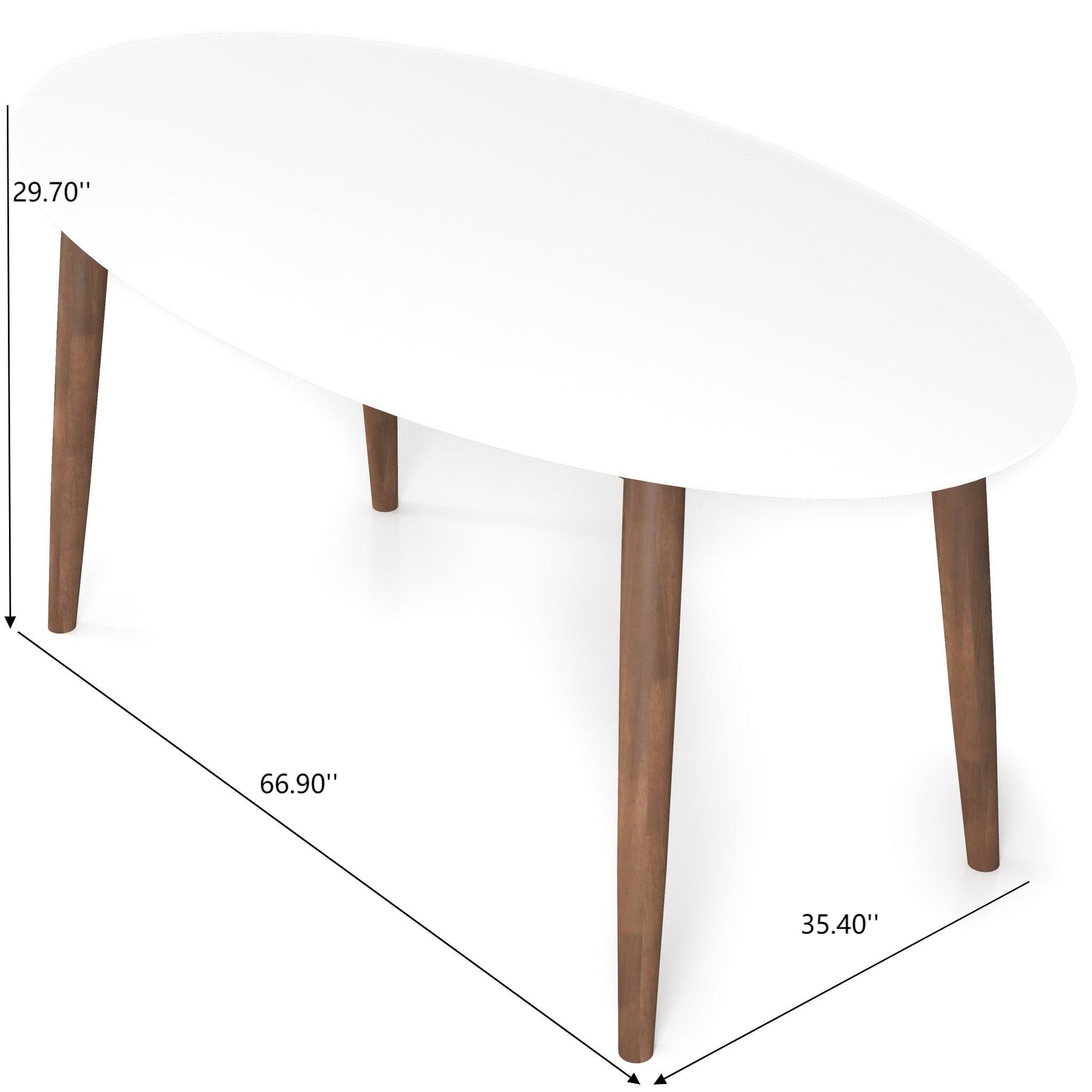 Ada - Mid-Century Modern Style Oval Dining Table