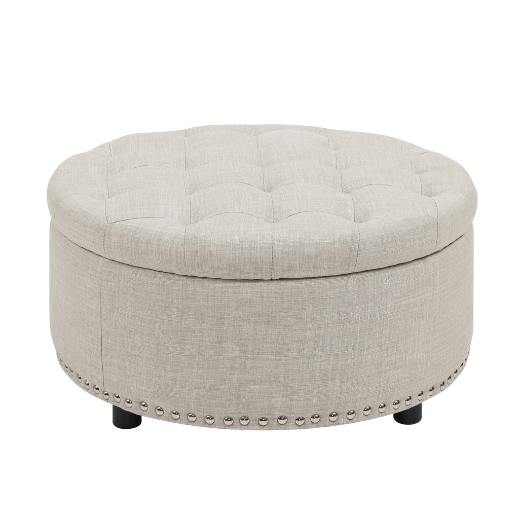 Tufted Storage Ottoman With Upholstery