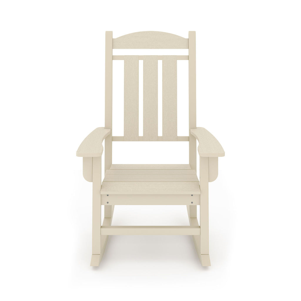 Traditional Porch Rocker Classic HDPE Poly Lumber For Porch, Patio, And Garden Comfort