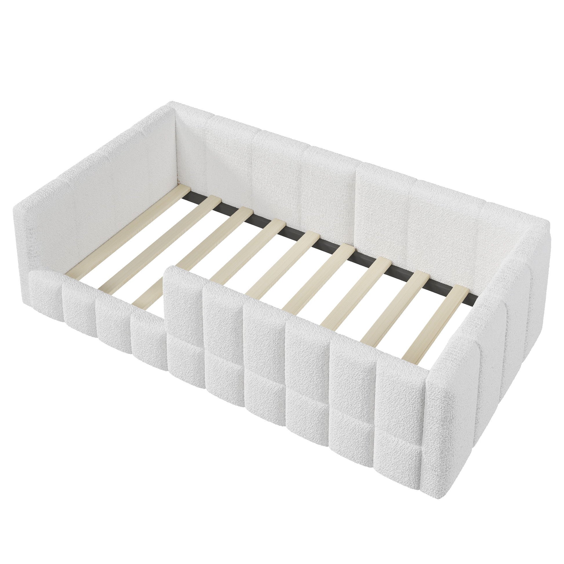 Upholstered Daybed With Soft Padded Cube Design