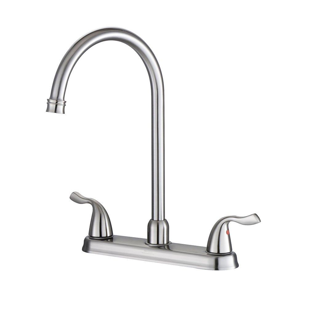 Stainless Steel Kitchen Sink Faucet With 2 Handles, 3 Hole Installation