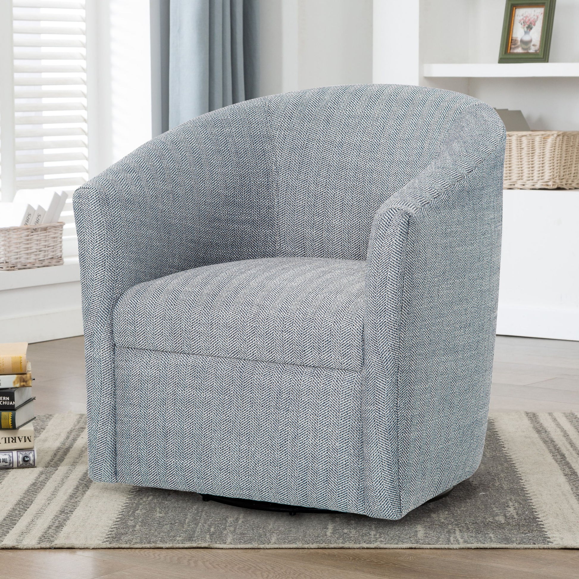 Lainey - Swivel Barrel Chair With 360 Degree Rotation