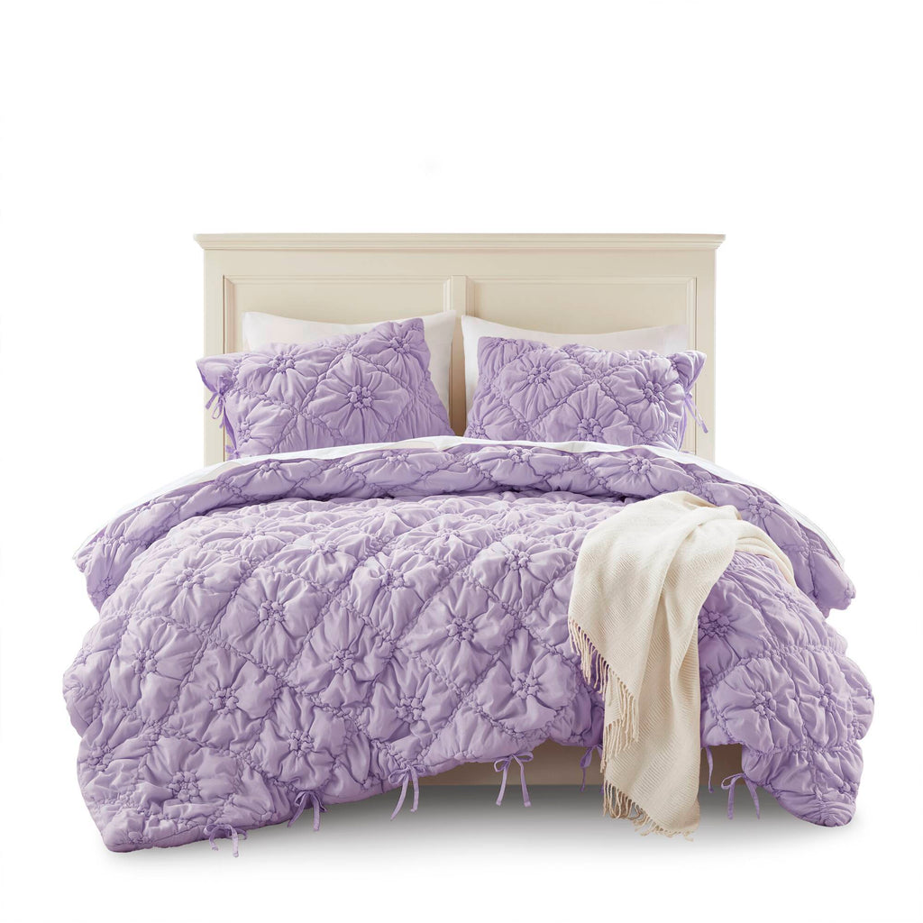 Lily - Full/Queen 3 Piece Comforter Set - Purple