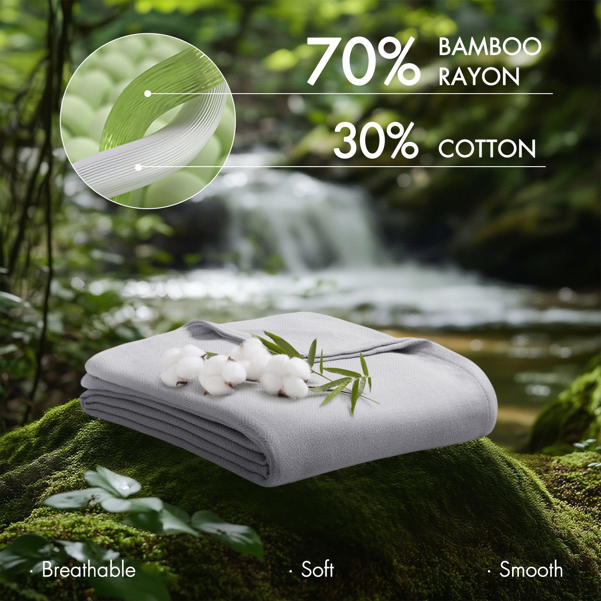 Bamboo Cotton - Twin Rayon From Blanket - Gray