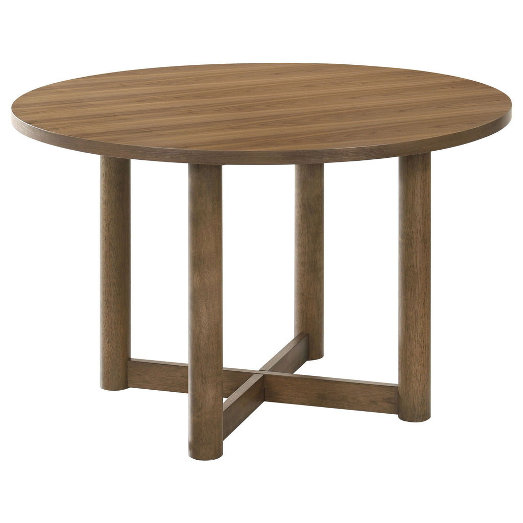 Graham - Round Dining Table With X Cross Base - Walnut