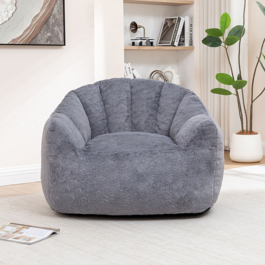 Beanbag Chair, Beanbag Sofa Chair With Armrests Stuffed High Density Foam