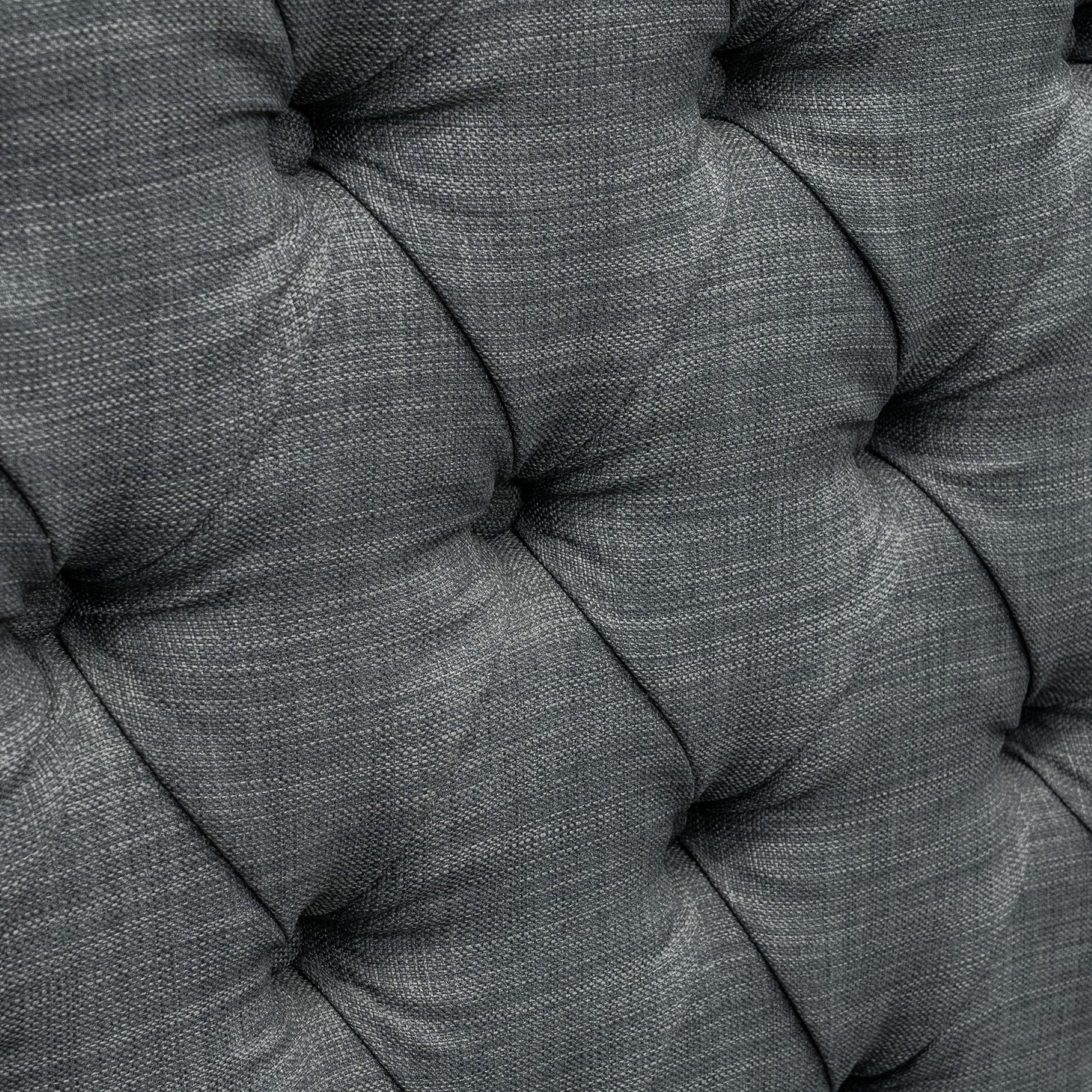 Amelia - Upholstered Wingback Headboard With Button Tufting & Nailhead Trim Woven - Dark Gray