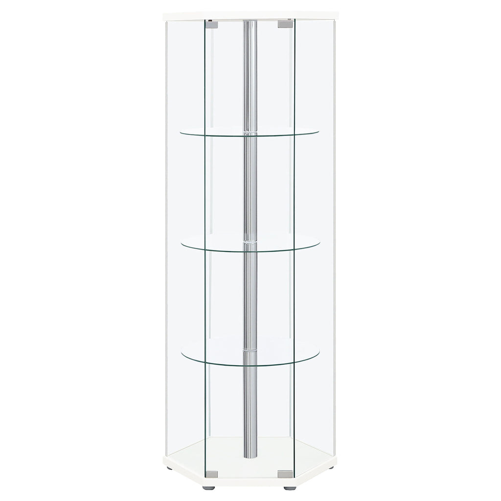 Tenley - 4 Shelf Curio Cabinet With Hexagonal Design