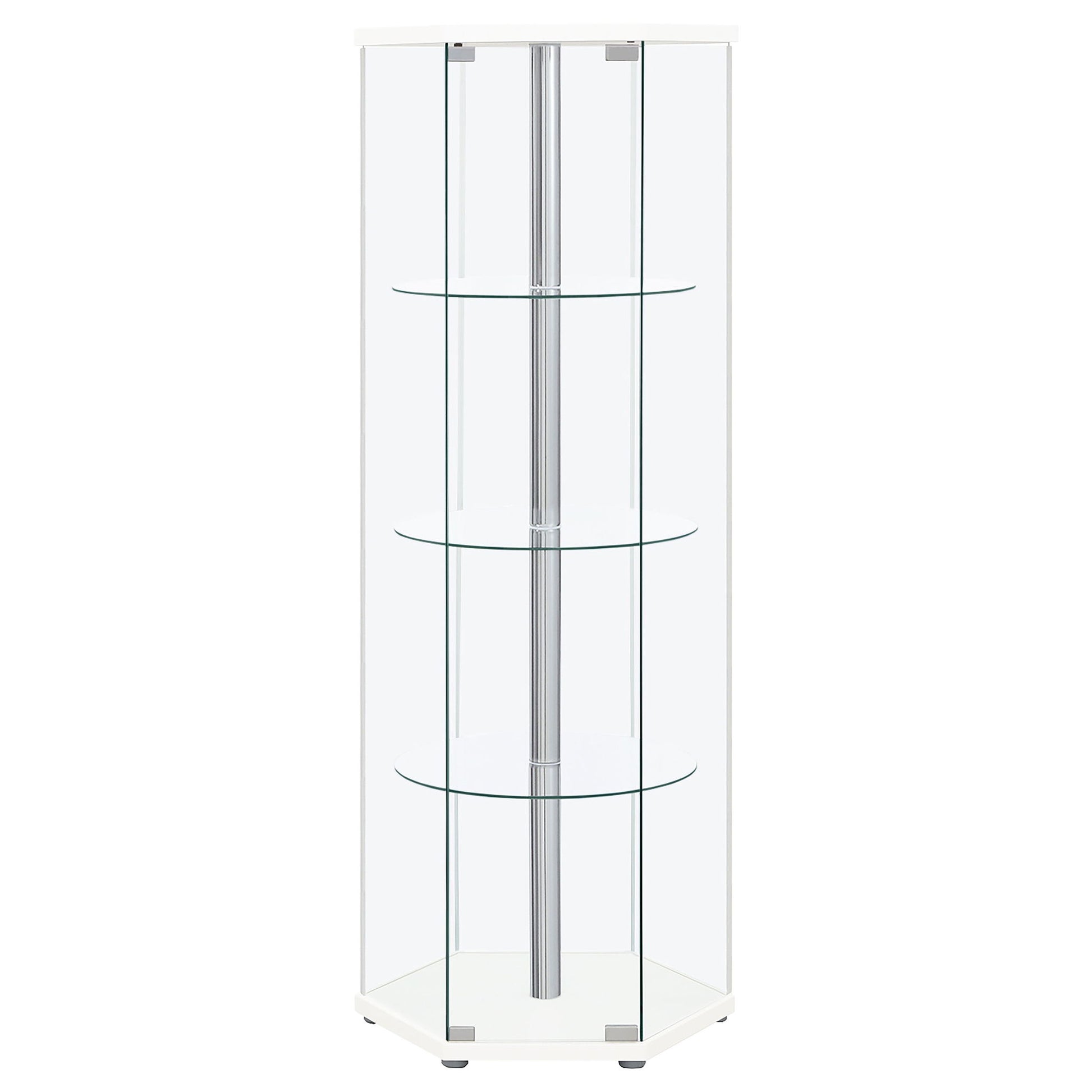 Tenley - 4 Shelf Curio Cabinet With Hexagonal Design