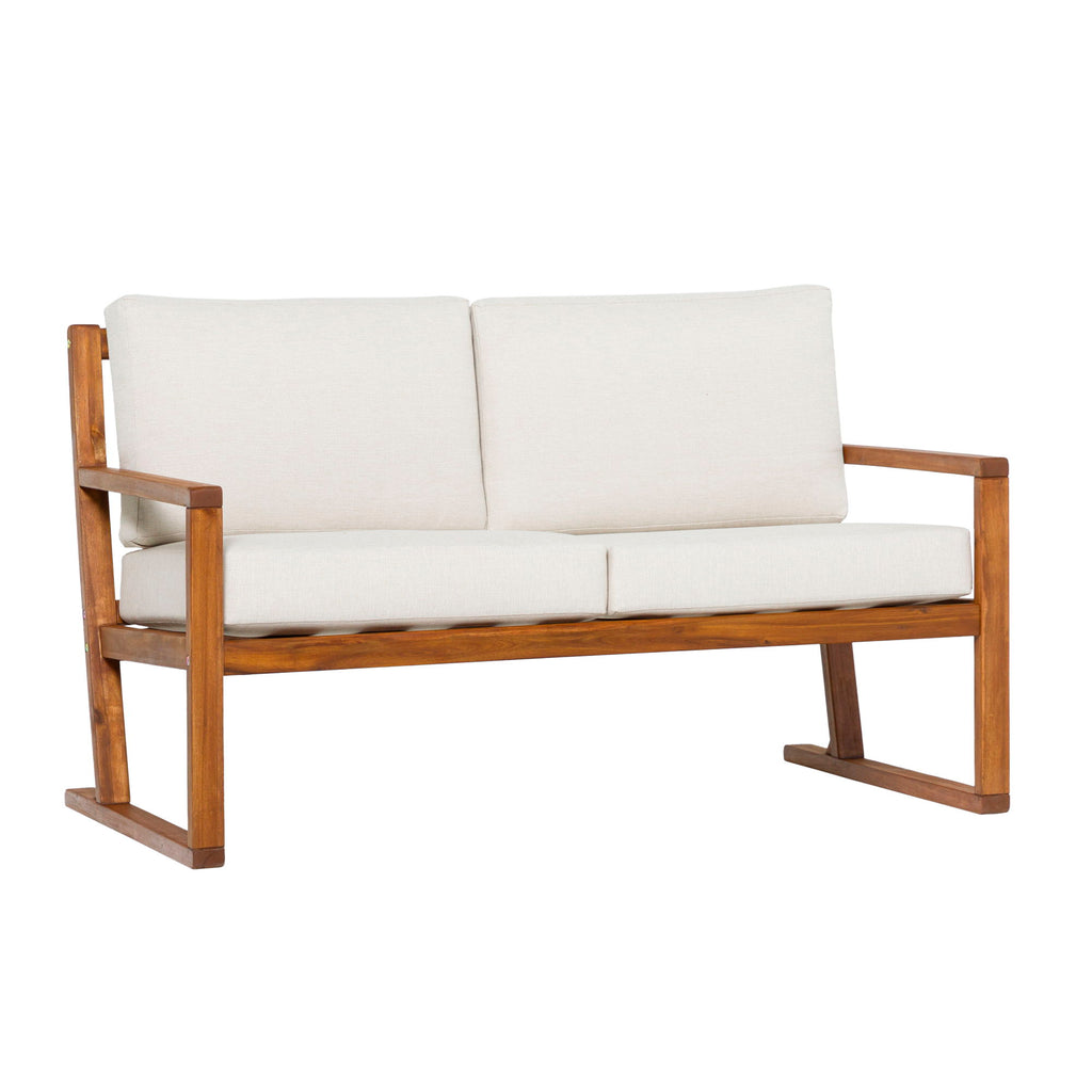 Slat Back Patio Loveseat - Brown