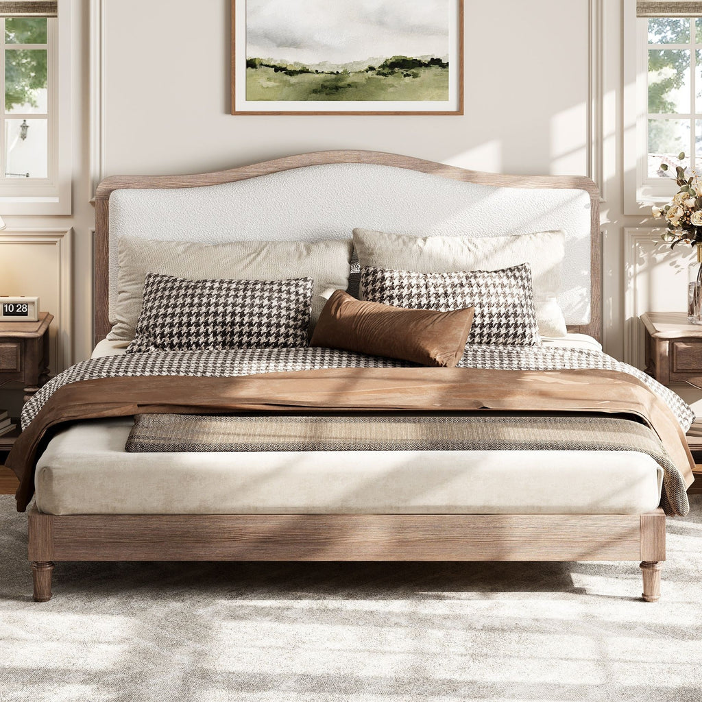 Platform Bed With Upholstered Headboard