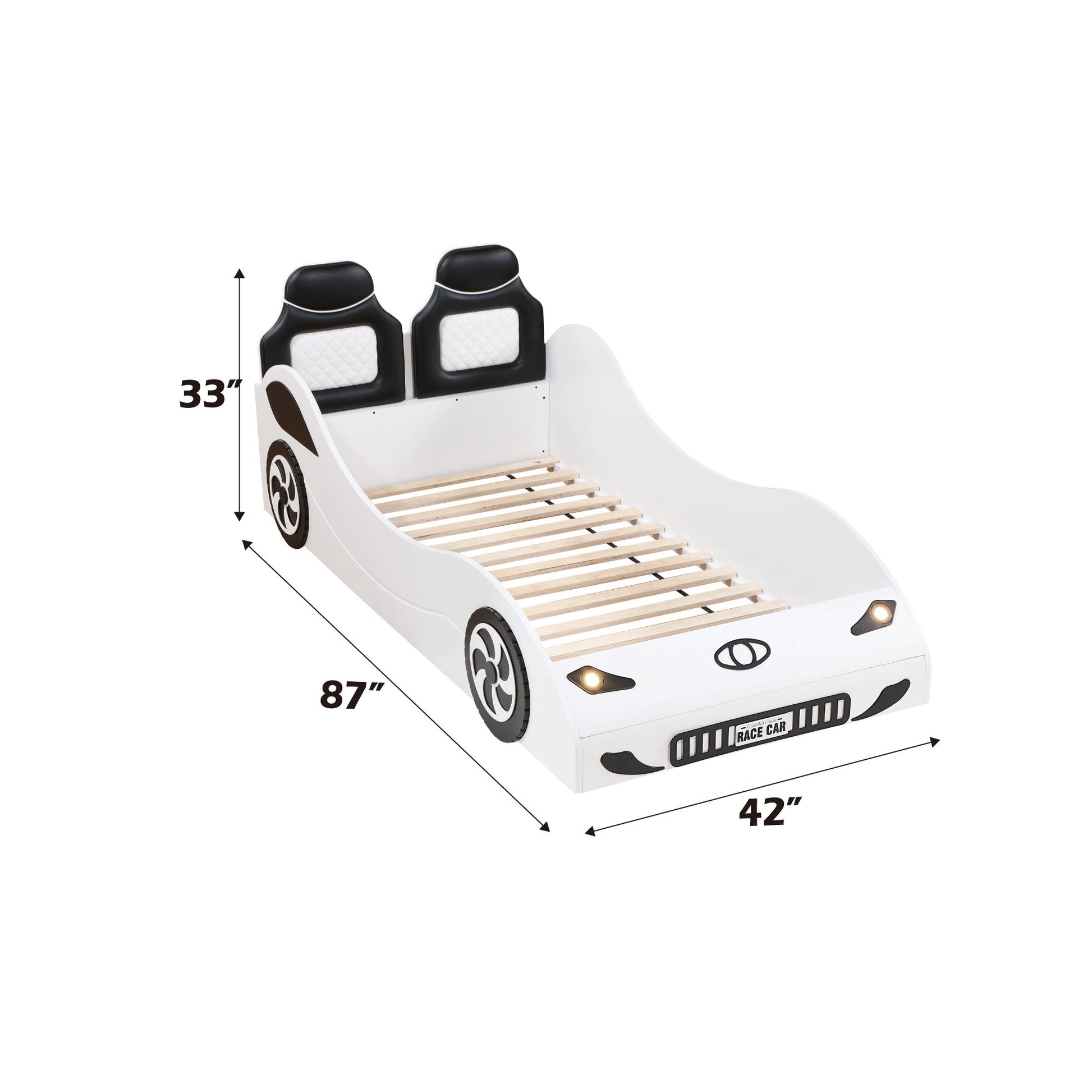 Colen - Twin Car Bed With LED