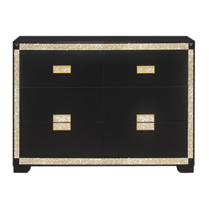 Lively - Dresser With Glitter Detail And Thick Bar Handle Hardware - Black