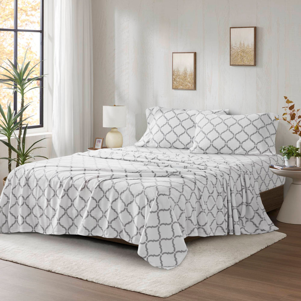 Micro Fleece - Sheet Set - Gray Geo