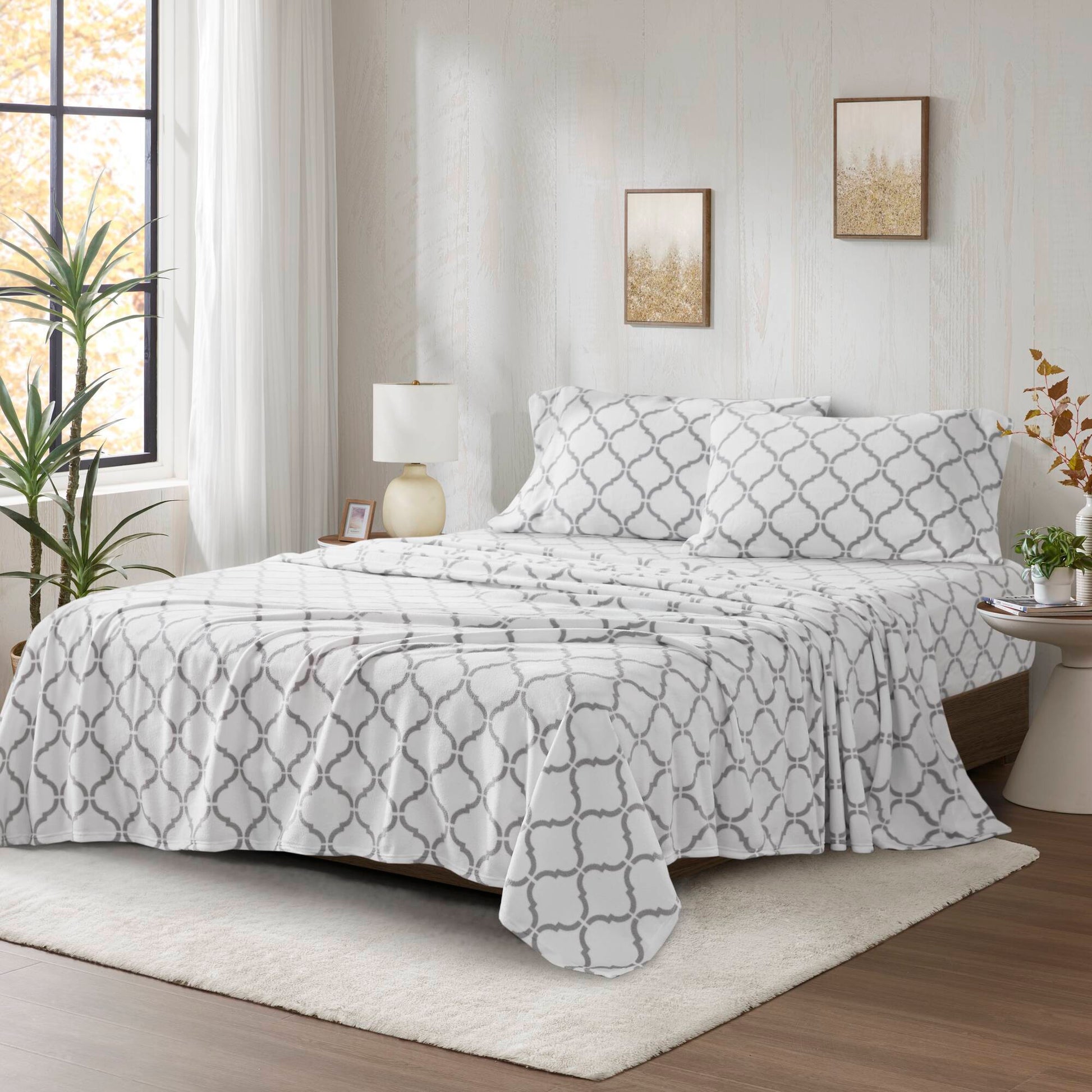 Micro Fleece - Sheet Set - Gray Geo