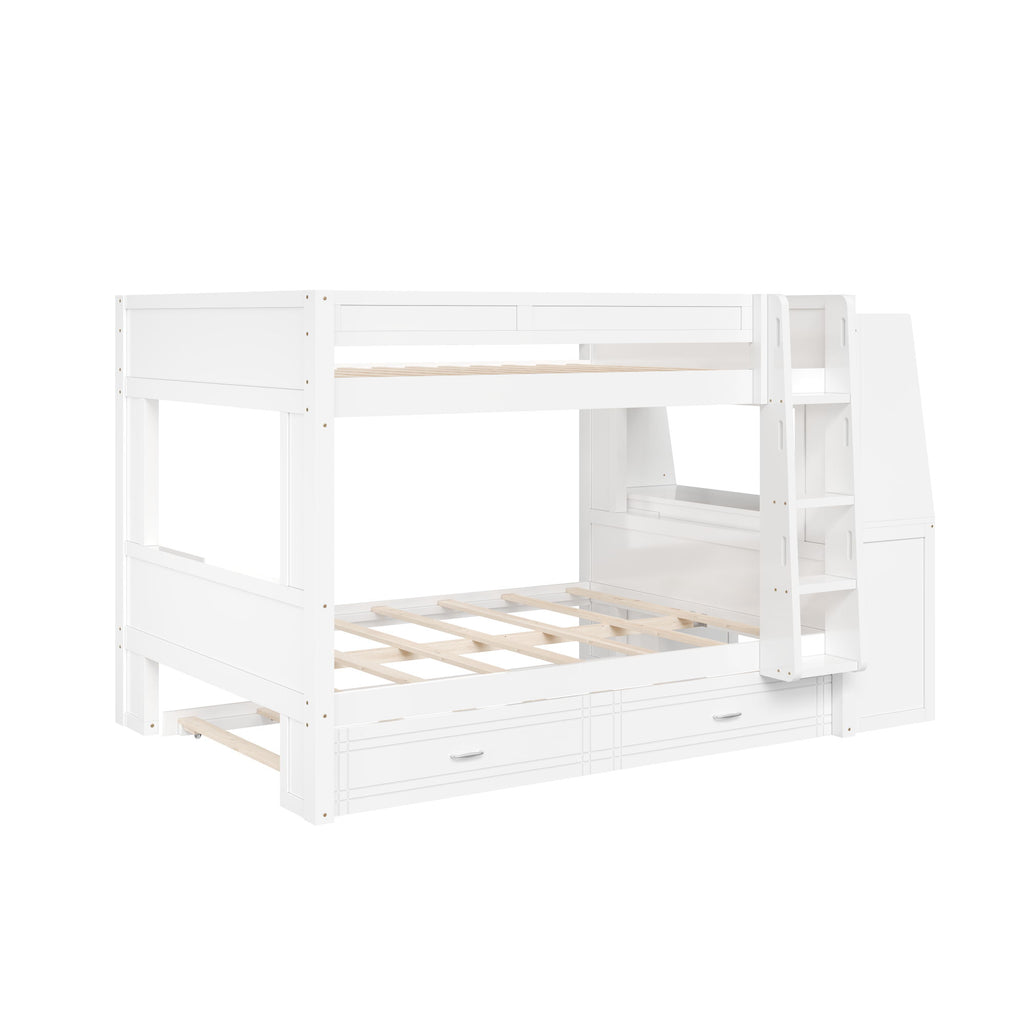 Multifunctional Bunk Bed With Desk, Bookshelves