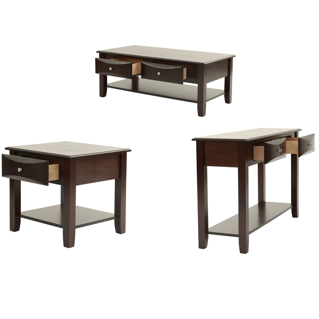 Table Set With Drawers And Open Shelf Storage