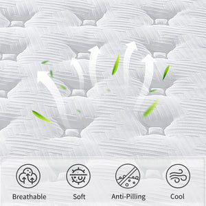 12" Hybrid Mattress Individual Pocket Spring, 7 Zoned Memory Foam