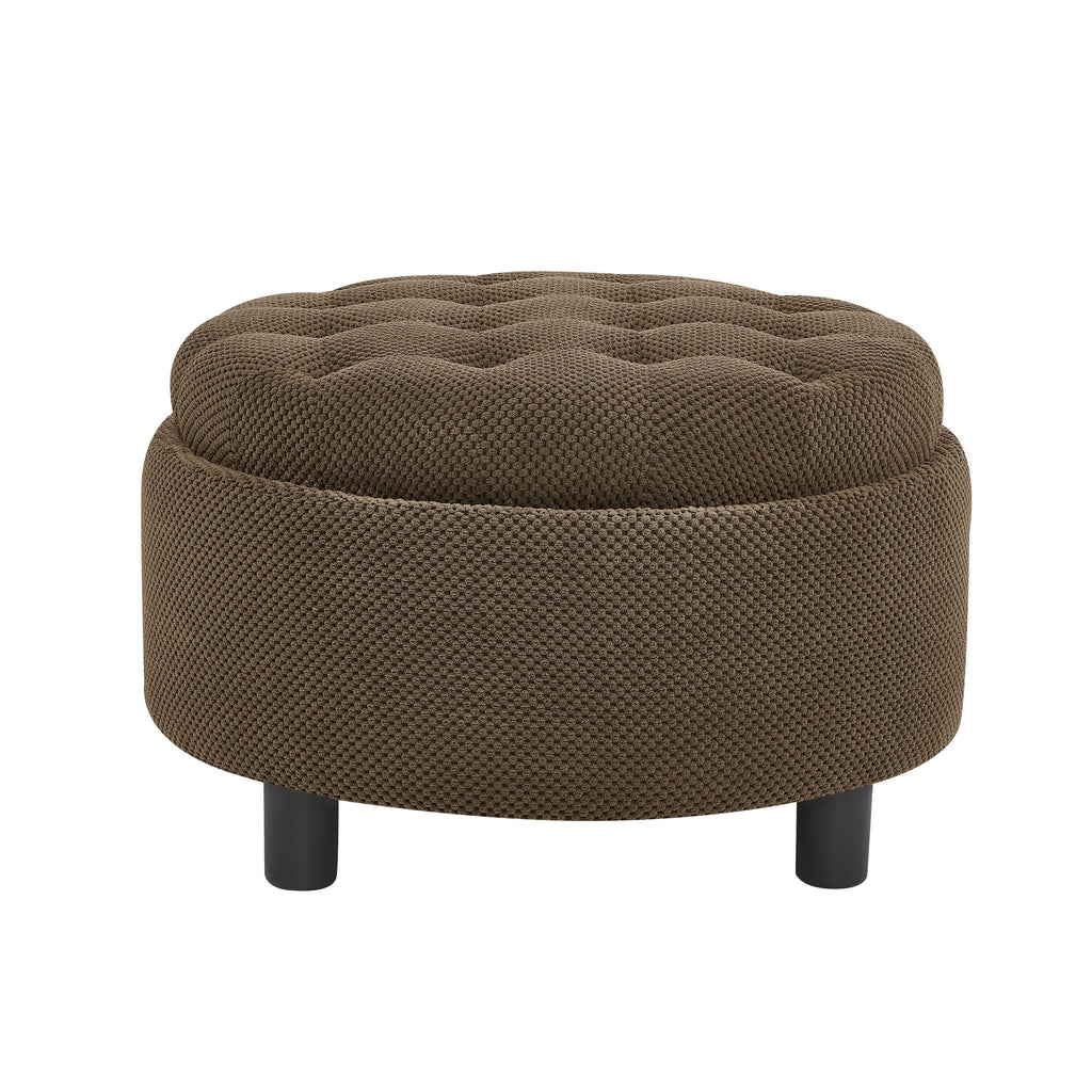 Storage Round Footstool Table Ottoman